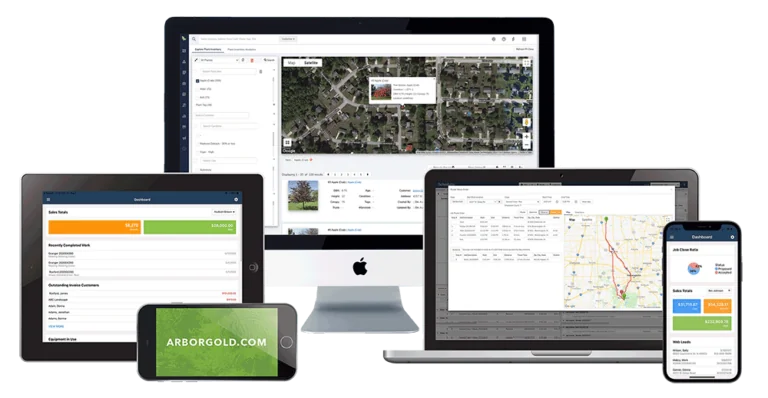 Views of different Arborgold dashboards
