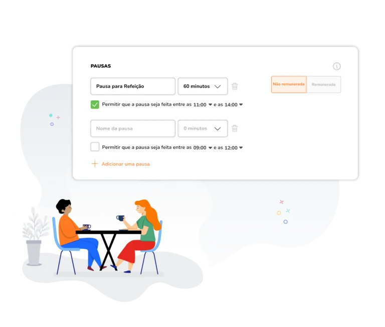 Personalize as pausas dos funcionários com o software de controle de horas do Jibble