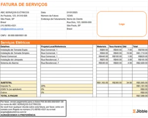 ícone do modelo de fatura de serviços