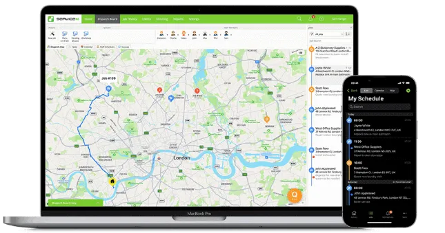 View of ServiceM8 dashboard