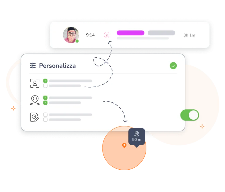 Impostazioni di timbratura personalizzabili.