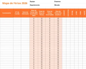 Mapa de férias 2026 para empresas em Portugal
