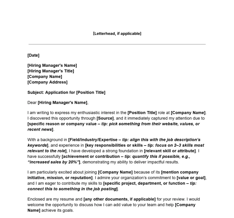 Jibble's Cover Letter Template