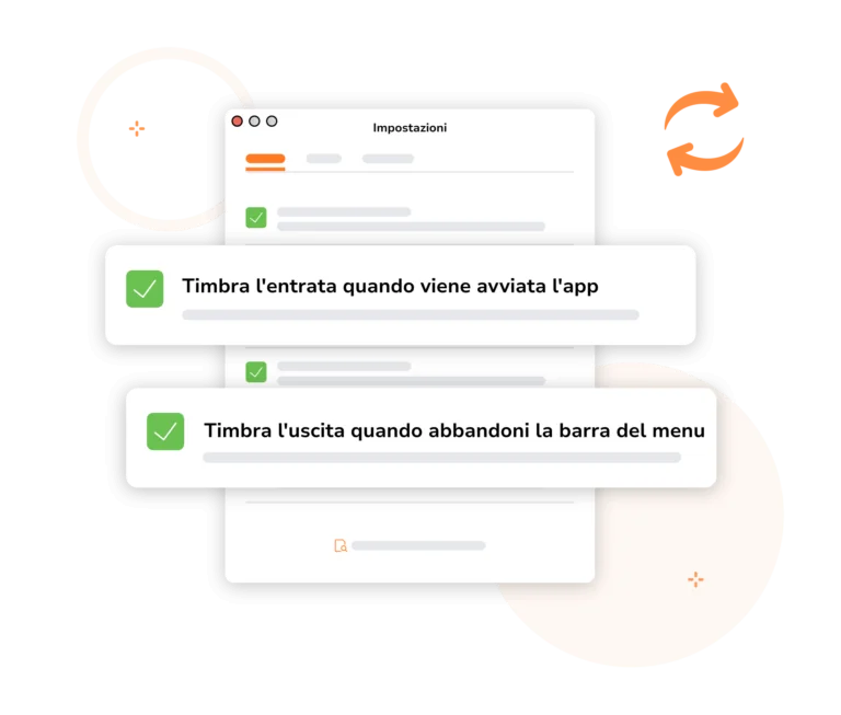 Funzionalità di timbratura di entrata e uscita automatica tramite l'app desktop di Jibble.