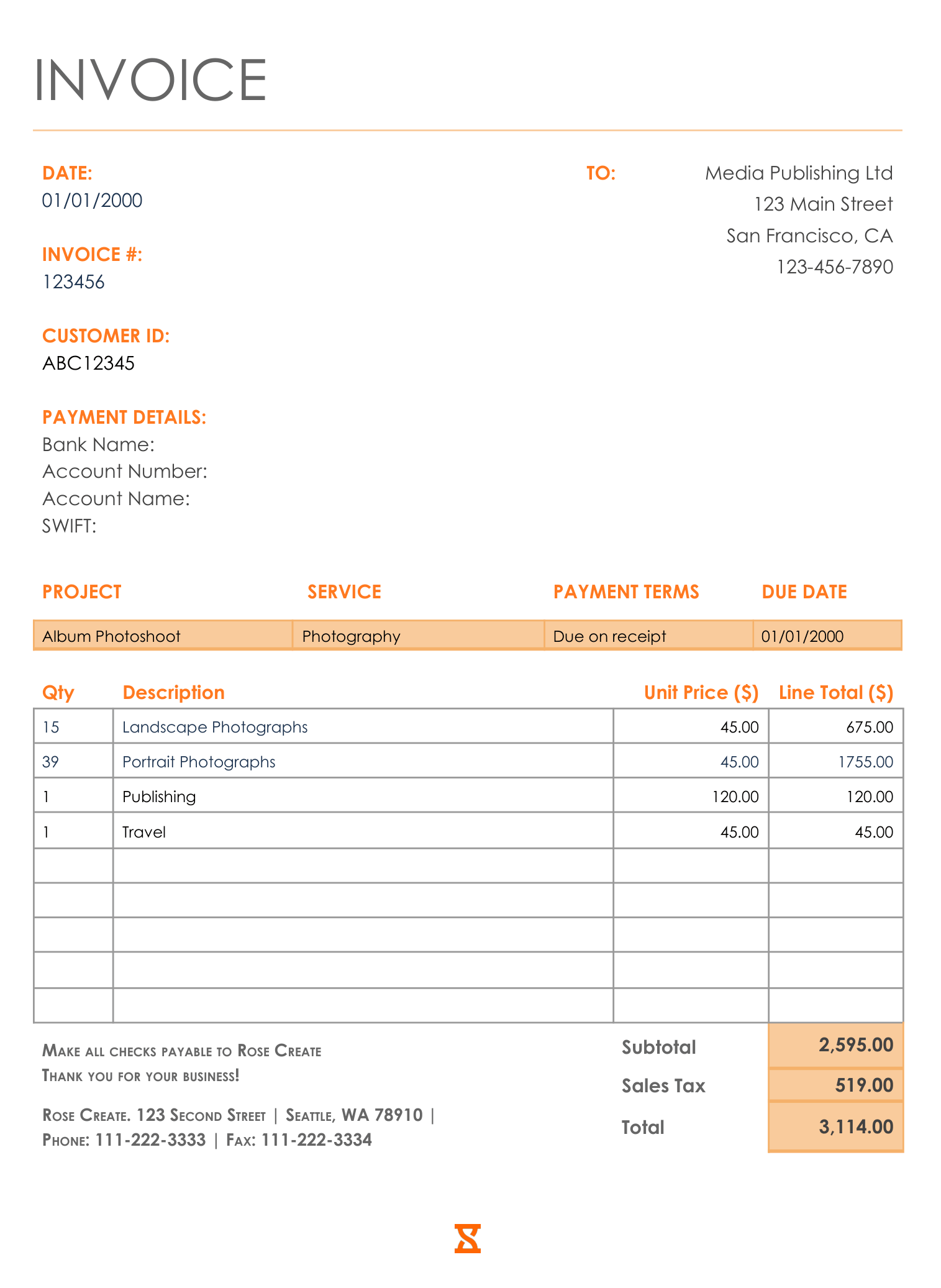 freelancer invoice template