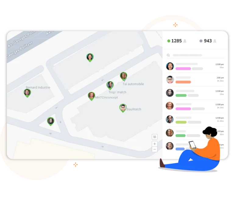 Suivi des employés sur une carte