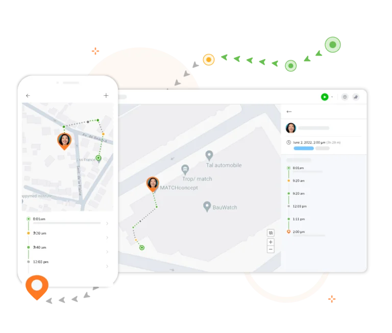 Visualiser les itinéraires empruntés par un employé pendant ses heures de travail