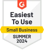 G2 - Easiest to Use Small Business - Summer 2024 G2 - Easiest to Use Small Business - Summer 2024