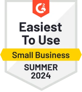 G2 - Easiest to Use Small Business - Summer 2024 G2 - Easiest to Use Small Business - Summer 2024