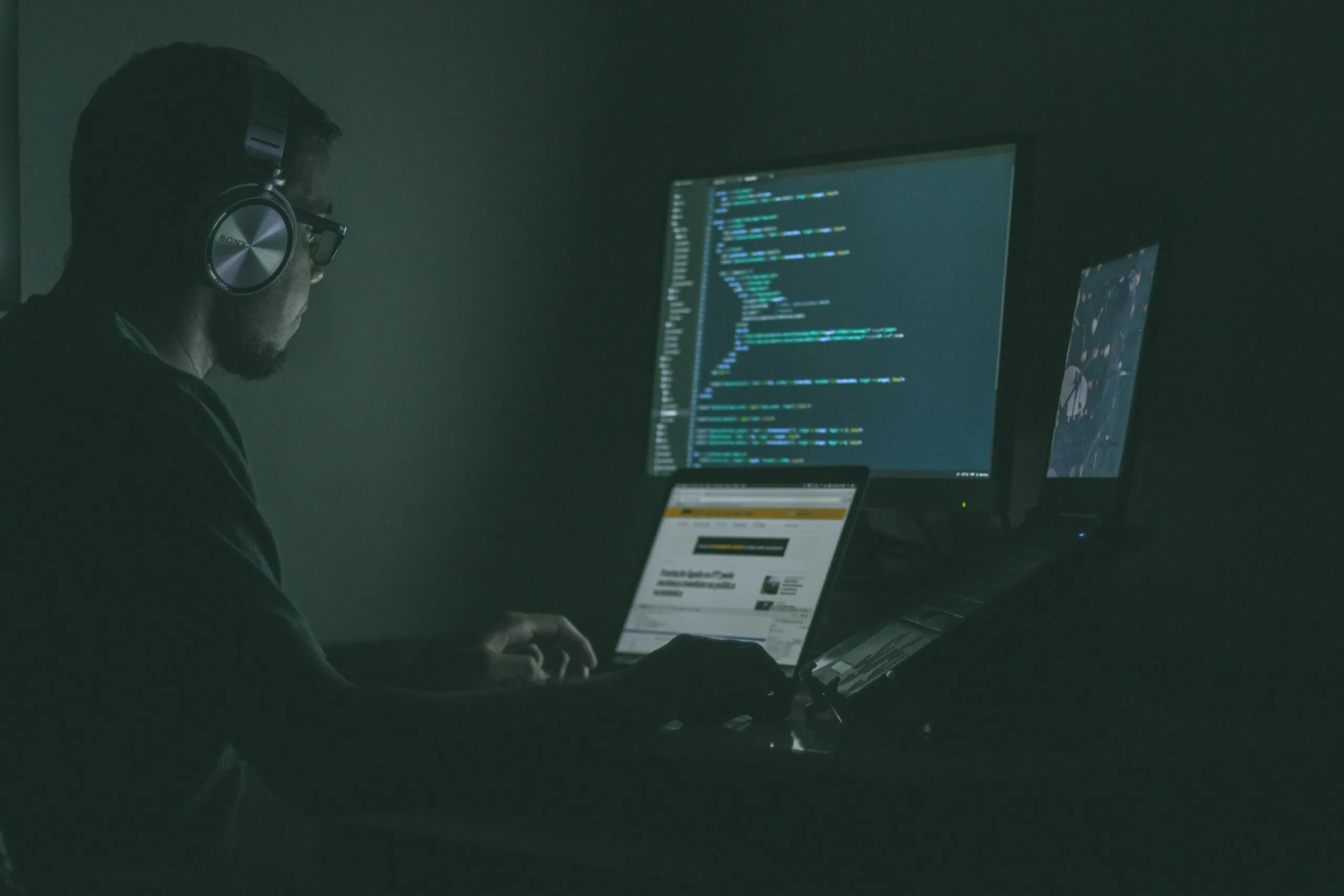 Man using computer for time tracking ransomware attack