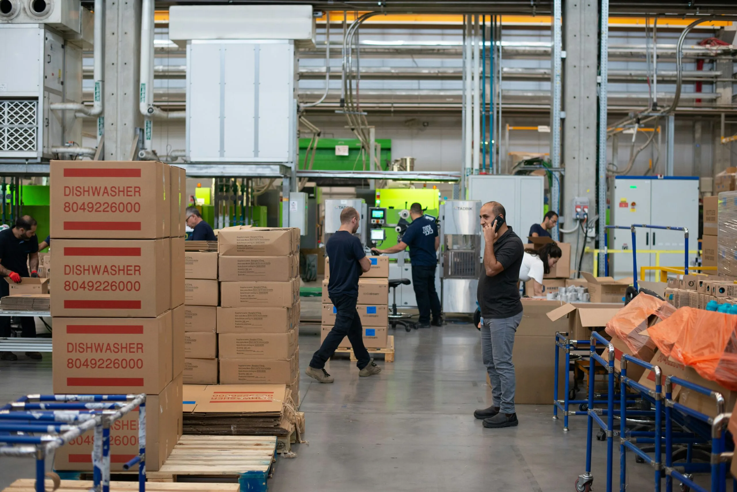 People working in warehouse