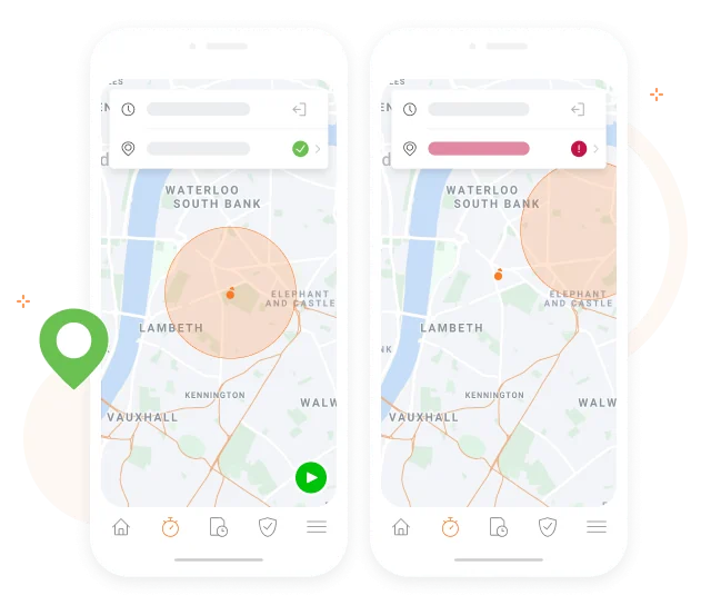 Geofences to restrict locations of employees