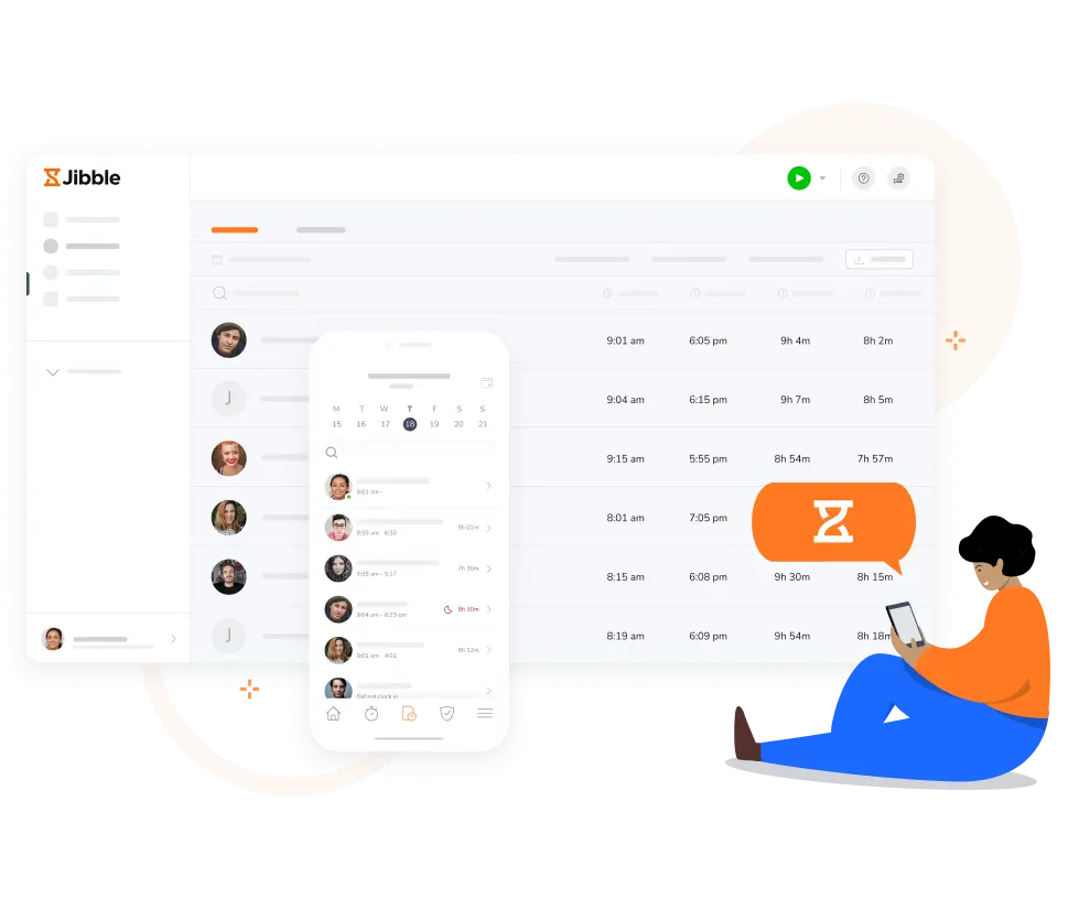 Control horario móvil y web en español