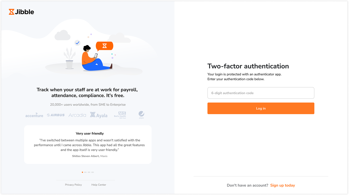 Logging in with 2FA enabled on web app