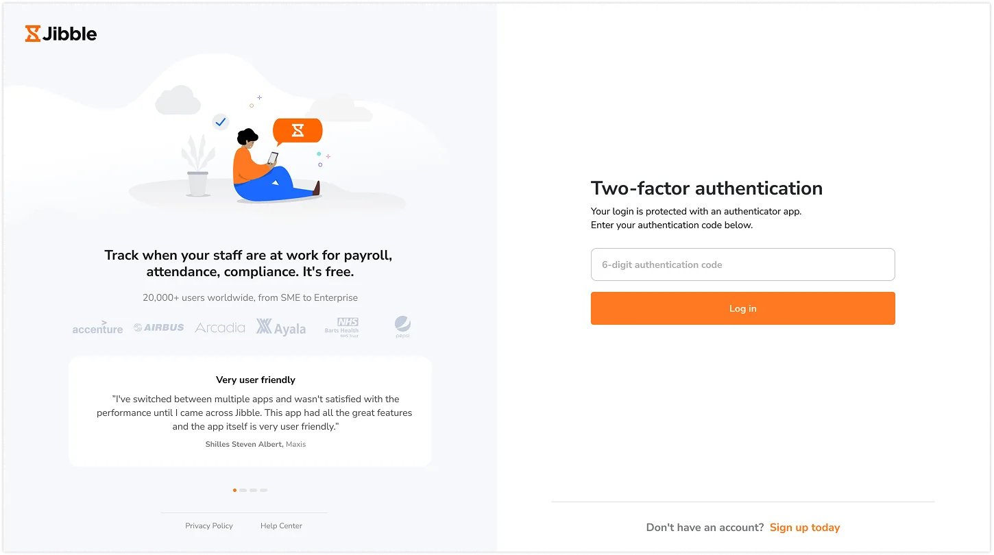 Logging in with 2FA enabled on web app