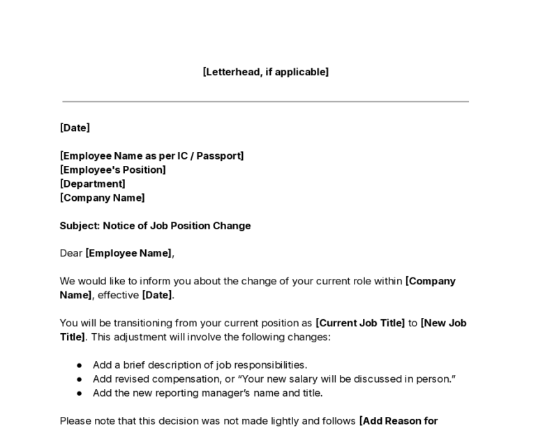 demotion letter template header