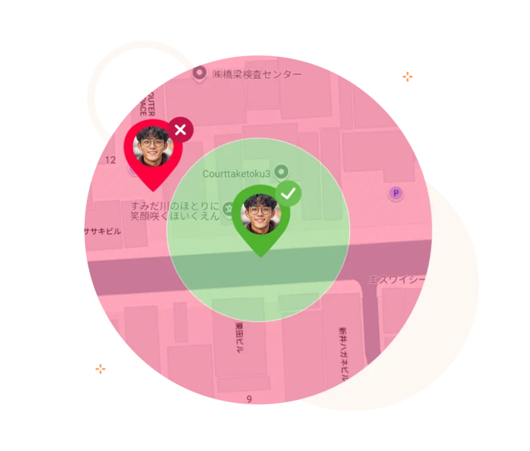 位置情報を利用したジオフェンス機能で出退勤