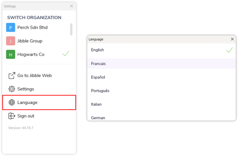 Configuring language on Windows