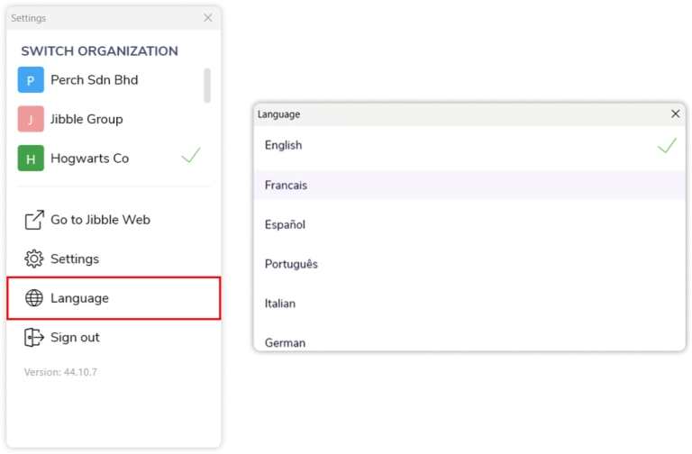 Configuring language on Windows