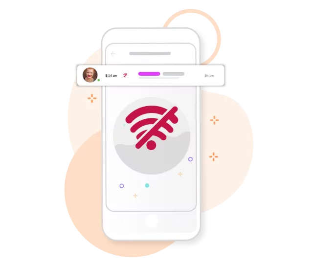 Rejestrowanie czasu offline na telefonie komórkowym.