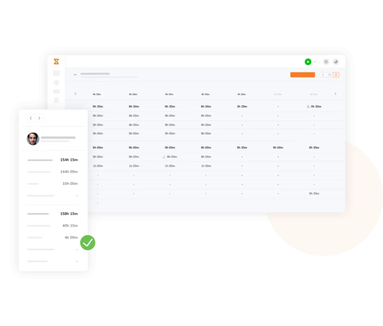 Exibição na Web de folhas de ponto semanais e de presença para facilitar o gerenciamento de folhas de ponto.