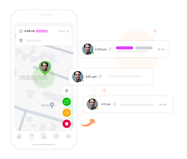 Controle de horas e de localização com cercas virtuais