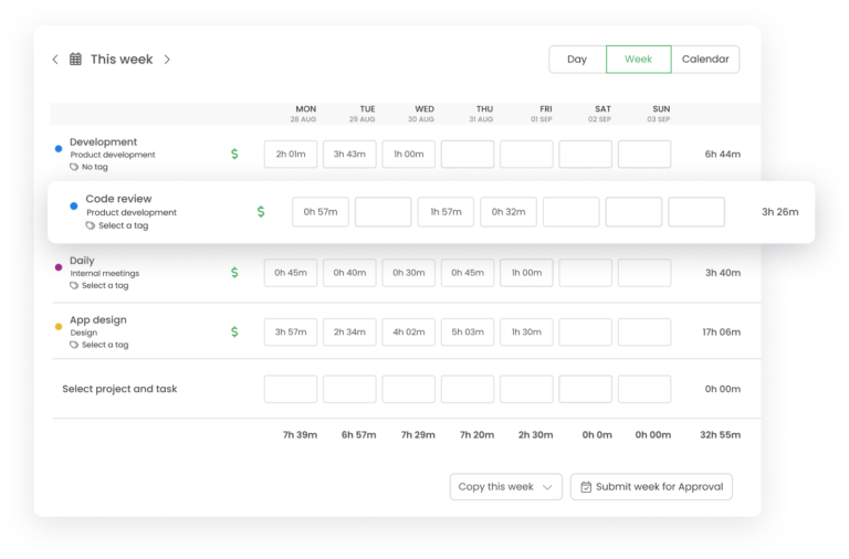 Overview of the TimeCamp app