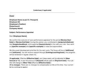 appraisal Letter template thumbnail