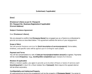 Freelance Agreement Letter thumbnail