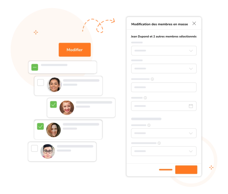 Fonctionnalité de mise à jour des données du personnel en masse sur l'app de Jibble