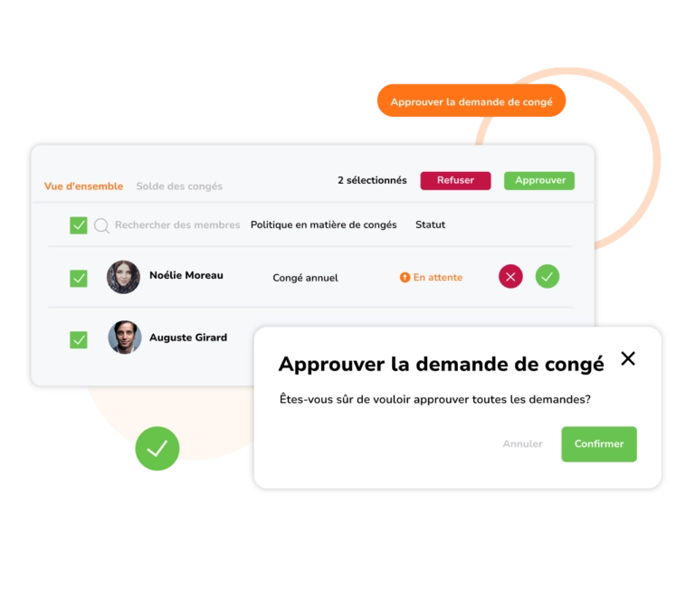 Approbation d'une demande de congé
