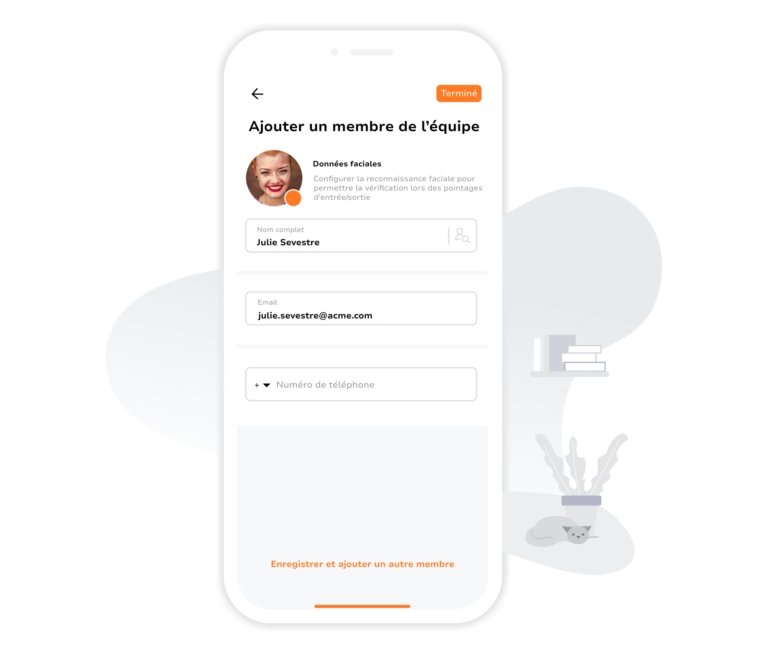 Invitation d'un membre de l'équipe sur mobile