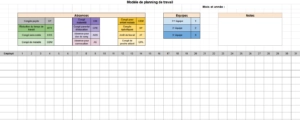 Modèle gratuit de planning de travail