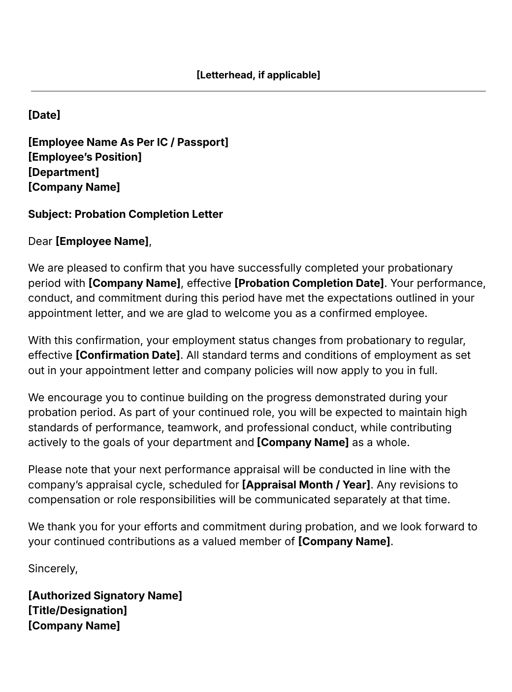 probation completion letter 