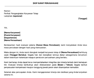 Contoh surat pengangkatan karyawan tetap