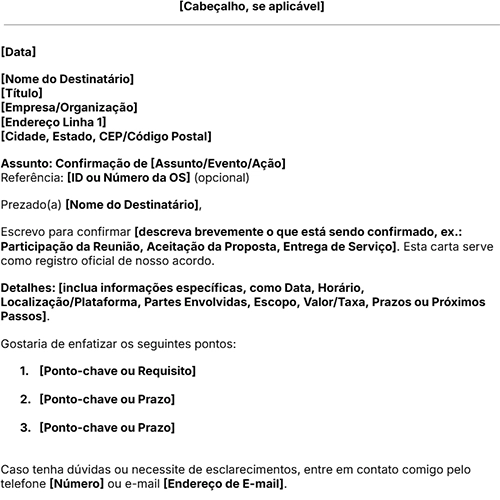 ícone do modelo de carta de confirmação grátis