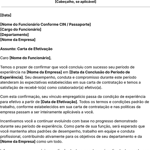 ícone modelo de carta de efetivação de funcionário