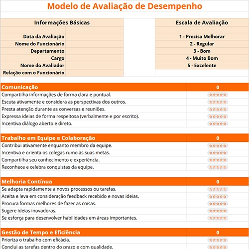 ícone do modelo de avaliação de desempenho