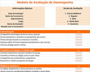 Modelo de avaliação de desempenho grátis
