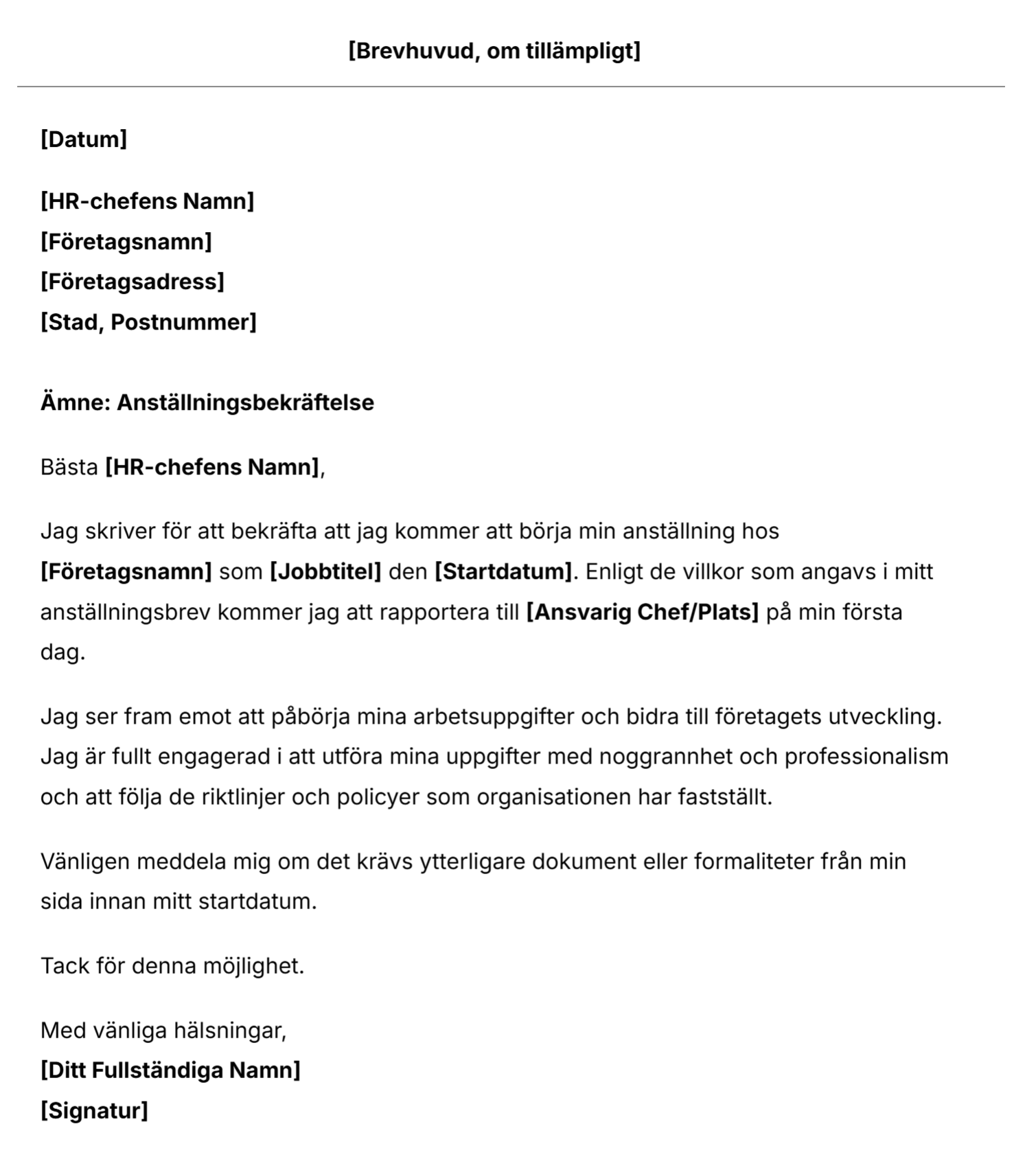 Ladda ner vår enkla och smidiga mall för Vad är skillnaden mellan en anställningsbekräftelse.