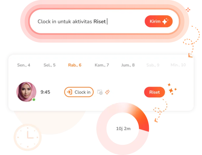 Arahan clock in untuk asisten AI Jibble