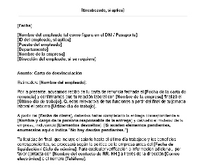 portada Plantilla de carta de desvinculación