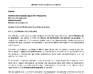 portada Plantilla de carta de finalización de período de prueba
