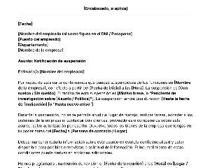 portada Plantilla de carta notificación de suspensión