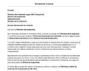 portada Plantilla de carta de renovación de contrato
