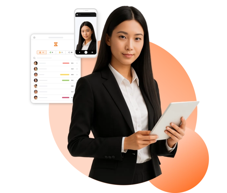 time tracking di hp atau tab dengan fitur face recognition