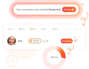 Aperçu d'un prompt concernant le pointage d'un utilisateur via l'IA de Jibble