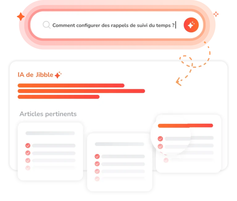 Aperçu d'un prompt sur comment configurer des rappels de suivi du temps via l'IA de Jibble