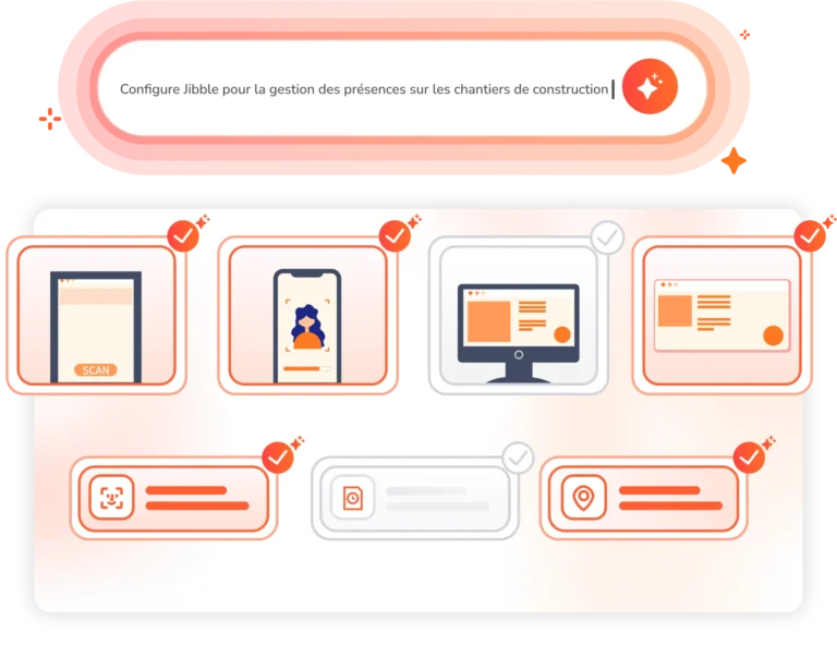 Aperçu d'un prompt concernant la gestion des présences sur les chantiers de constructions via l'IA de Jibble