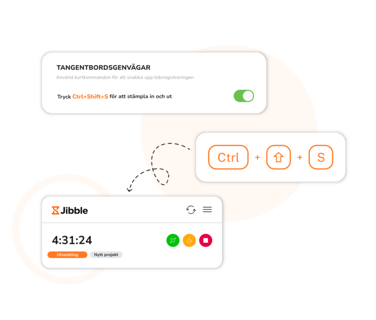 Installera Jibbles Chrome-tillägg för smidiga genvägar och widgets för tidrapportering.